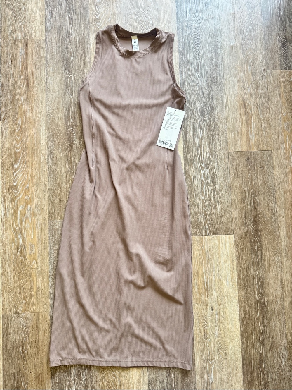 NWT Lululemon All Aligned Ribbed Midi Dress Taupetastic Size 6 - Picture 3 of 7